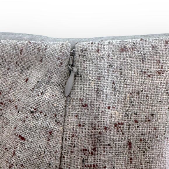 The Limited Tweed Mock Wrap Mini Skirt Size 8 Gray Speckled Button - Picture 6 of 9
